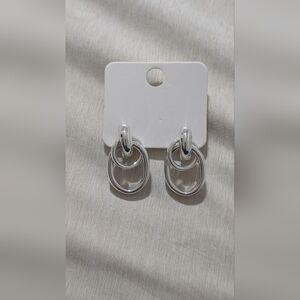 Fashion Jewelry Faux Silver Hoop Earrings